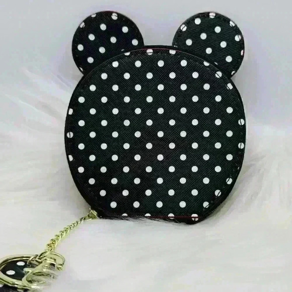 Black Polka Dot Coin/Card Purse, Mini Mouse Inspired - Picture 2 of 4